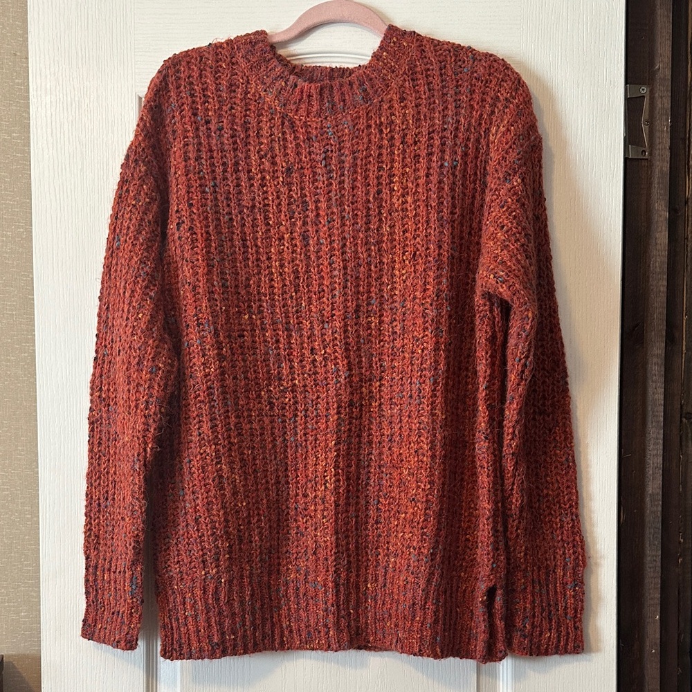 Cozy Rust Knit Sweater for Women